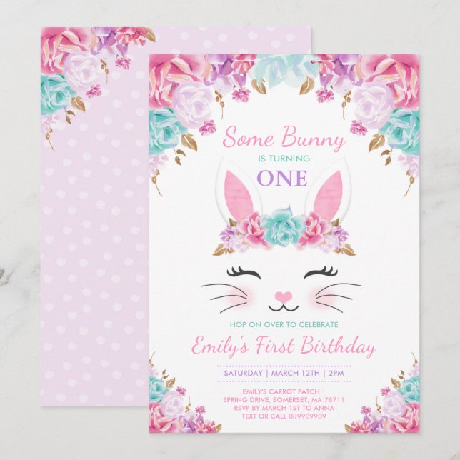 Bunny Birthday Invitation Some Bunny Birthday (Front/Back)