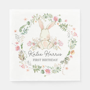 Bunny Birthday Invitation, Some bunny is one Invit Napkin