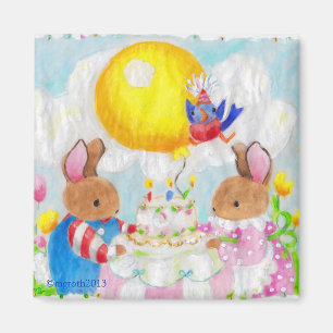 Bunny Birthday party magnet