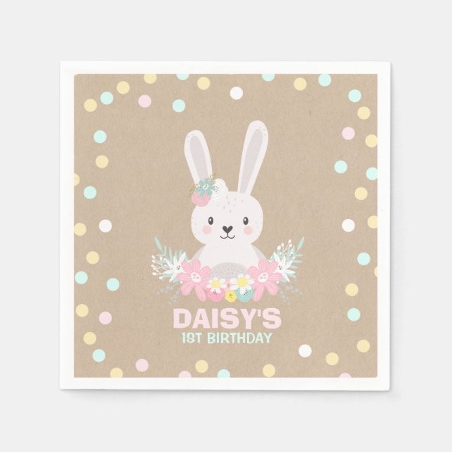 Bunny Birthday Party Napkin Some Bunny Birthday (Front)