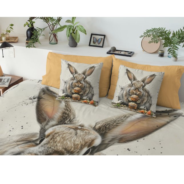 Bunny Birthday Throw Pillow (Creator Uploaded)