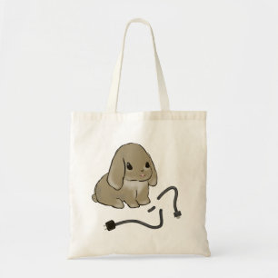 Bunny bites phone cable tote bag