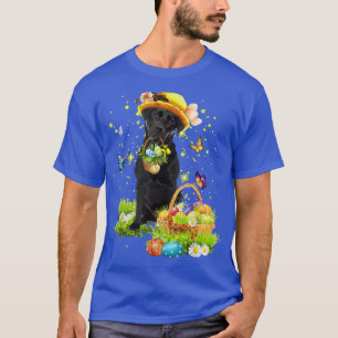 Bunny Black Labrador Dog, Happy Easter Eggs, Easte T-Shirt