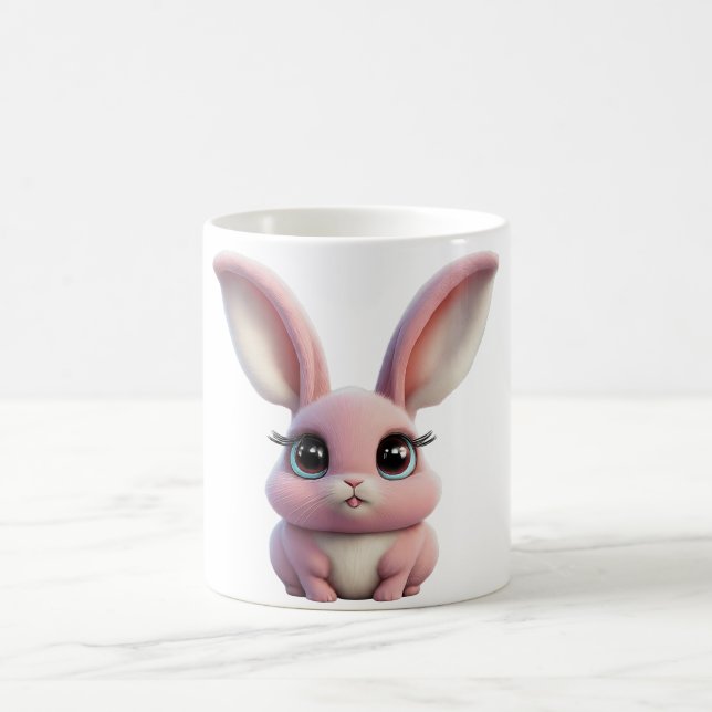Bunny Bliss: Adorable Pink Rabbit Mug (Center)