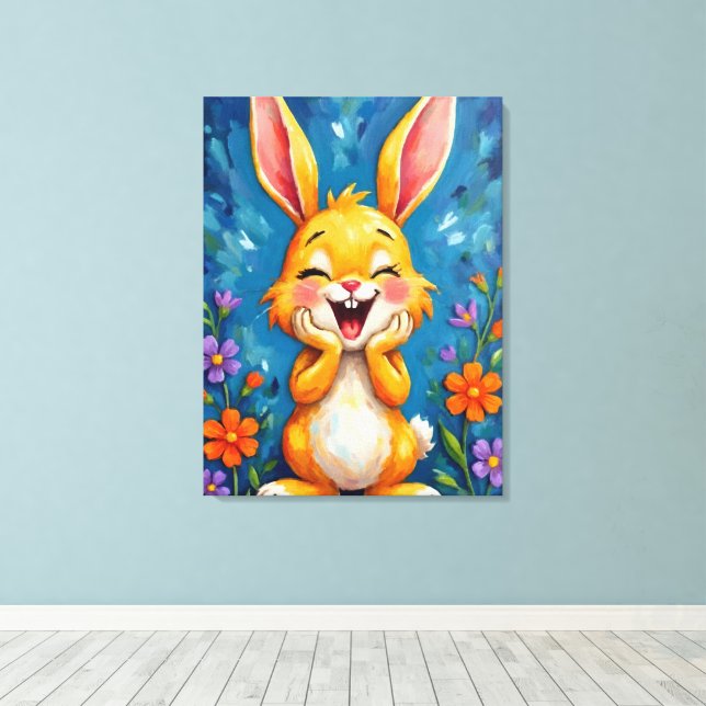 Bunny Bliss Canvas Print (Insitu(Wood Floor))