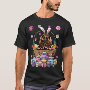 Bunny Bloodhound Dog Happy Easter Day Lover Egg Hu T-Shirt
