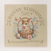 Bunny Blossom Easter Rabbit in Floral Basket