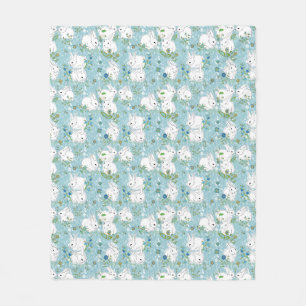 Bunny Blue Fleece Blanket-3 sizes Blanket