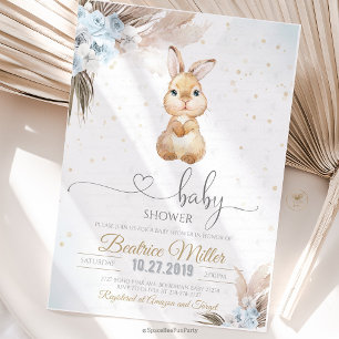 Bunny Boho baby shower Invitation