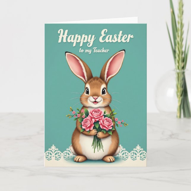 Bunny Bouquet Festive Card (Front)
