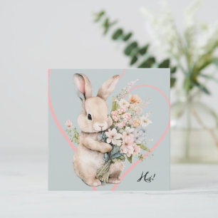 Bunny & Bouquet  Invitation