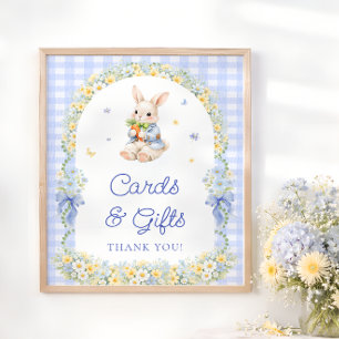Bunny Boy Baby Shower Cards and Gifts Poster