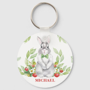 Bunny Boy Monogrammed Keychain