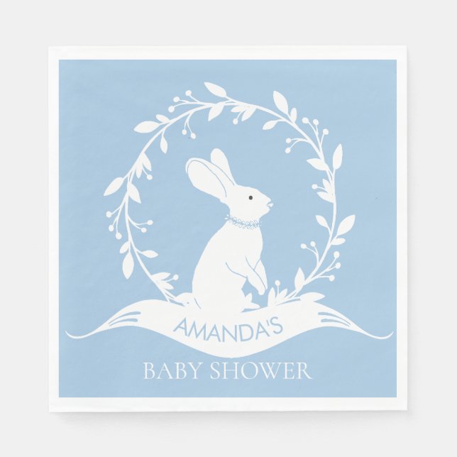 BUNNY Boys  Baby Shower Paper Napkins (Front)