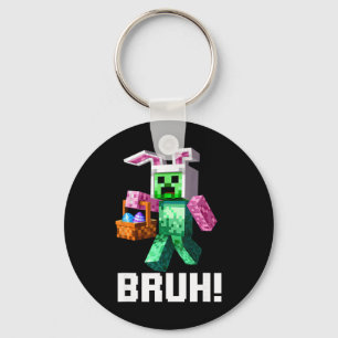 Bunny Bruh Meme Easter Day Dab Funny Bunny Teens B Keychain