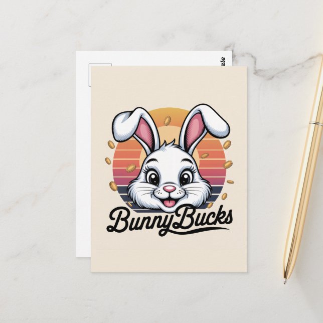 Bunny Bucks Postcard (Front/Back In Situ)