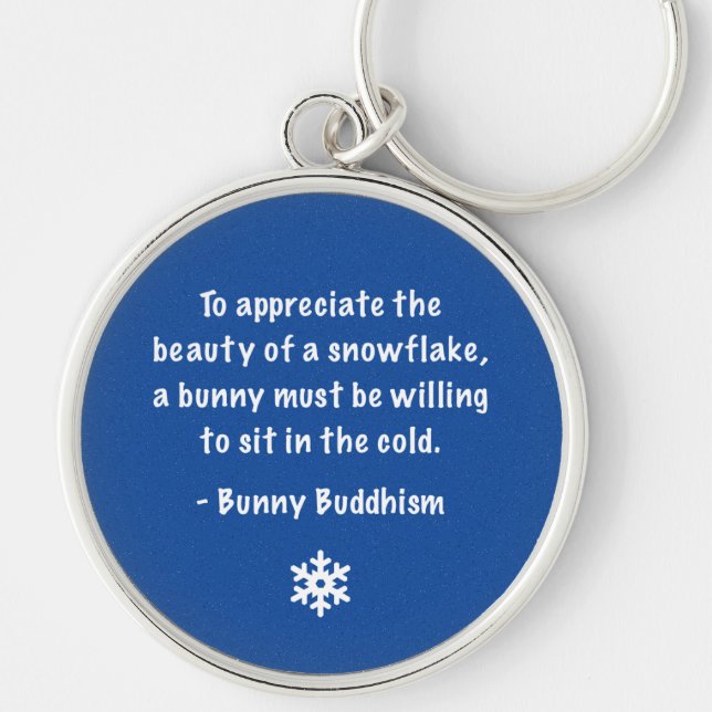 Bunny Buddhism "Beauty of a Snowflake" Keychain (Front)