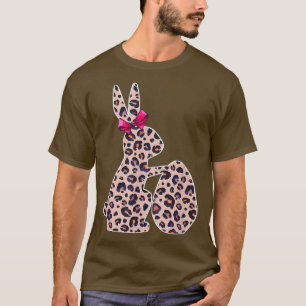 Bunny Buffalo Leopard Plaid Print Happy Easter Day T-Shirt