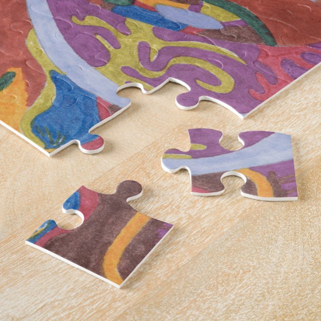 "Bunny Bunny Hop Hop" original abstract Jigsaw Puzzle (Side)
