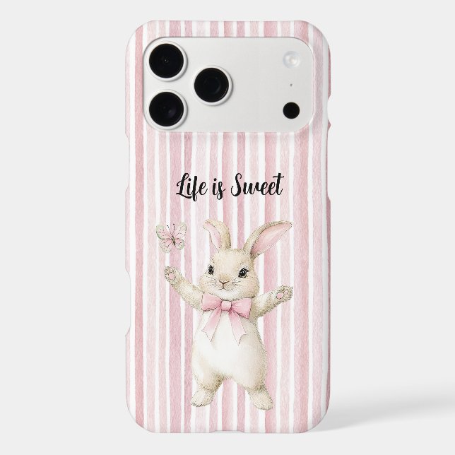 Bunny Butterfly Blush Pink Stripes (Back)