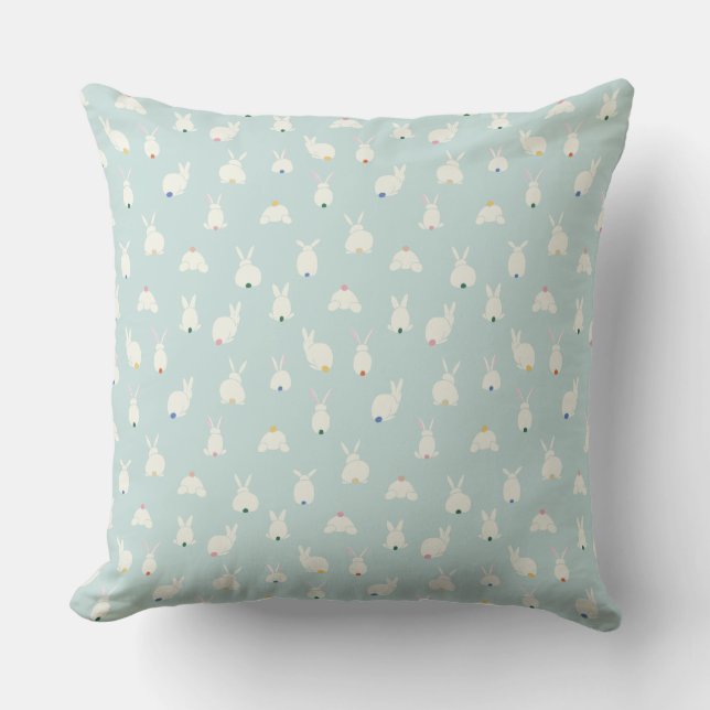 Bunny Butts Throw Pillow (Front)