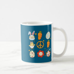 Bunny Carrot Easter Egg Retro Groovy Easter Day Coffee Mug