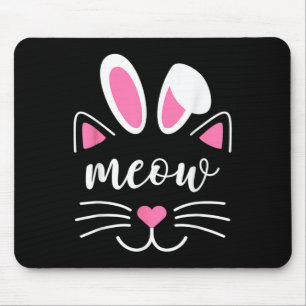 Bunny Cat Cute Fun Cat For Girls Cat Easter Girls Mouse Pad