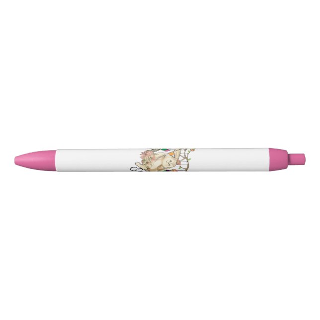 Bunny Celebrates Easter Day Black Ink Pen (Front)
