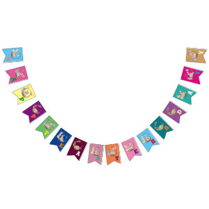 Bunny Celebrates Easter Day Bunting Flags