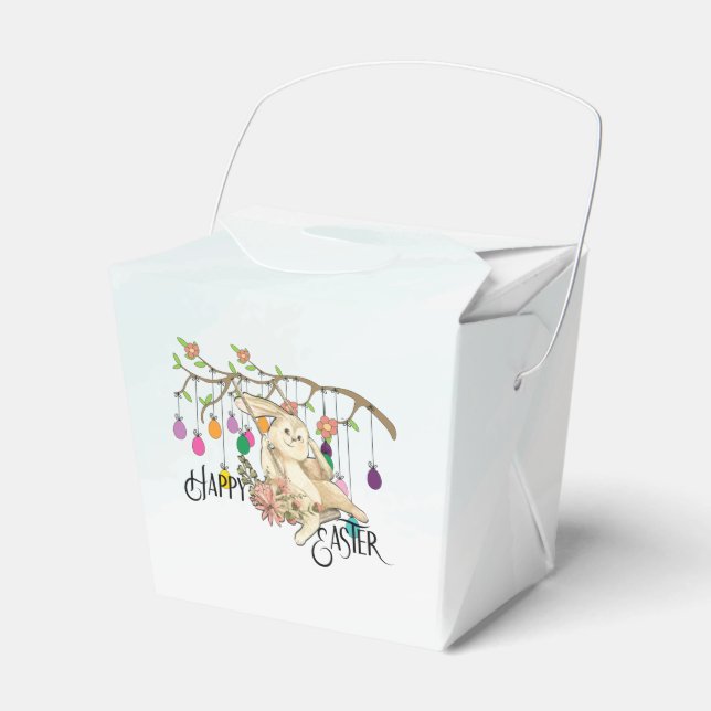 Bunny Celebrates Easter Day Favor Box (Front Side)