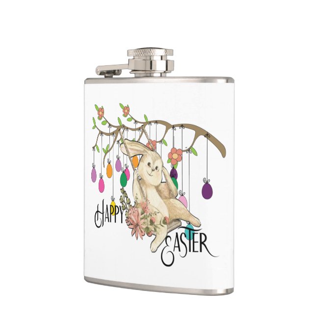 Bunny Celebrates Easter Day Hip Flask (Left)