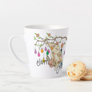 Bunny Celebrates Easter Day Latte Mug