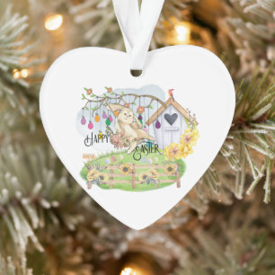 Bunny Celebrates Easter Day Ornament