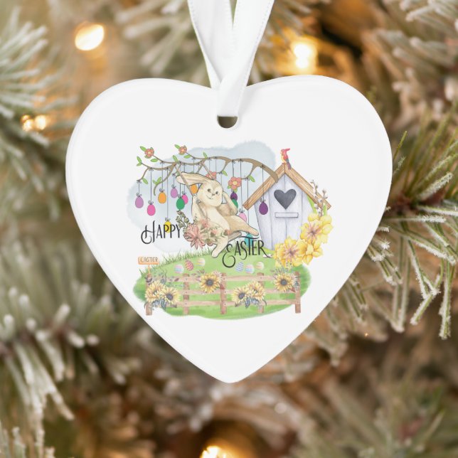 Bunny Celebrates Easter Day Ornament (Tree)