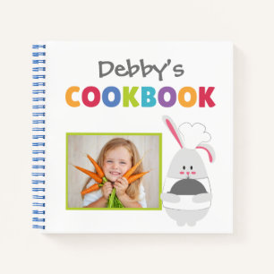 Bunny Chef Personalized Kids Cookbook (Add Photo)  Notebook