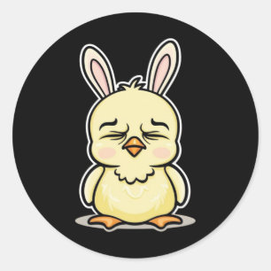 Bunny Chick Sticker1 Classic Round Sticker