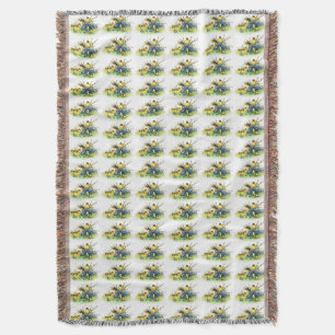 Bunny & Chicks Vintage Style Easter Throw Blanket
