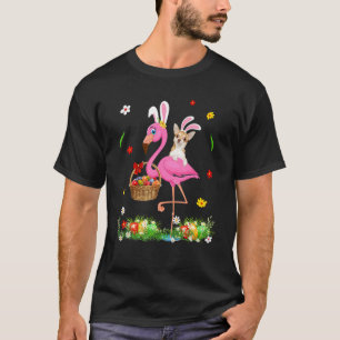 Bunny Chihuahua Riding Flamingo Happy Easter Day E T-Shirt