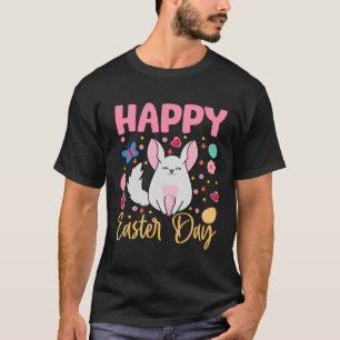 Bunny Chinchilla Colourful Eggs Hunting Happy East T-Shirt
