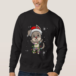 Bunny Christmas Lights Led Santa Hat Christmas Sweatshirt