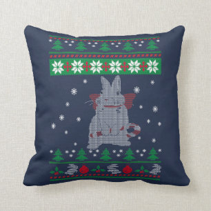 Bunny Christmas Throw Pillow