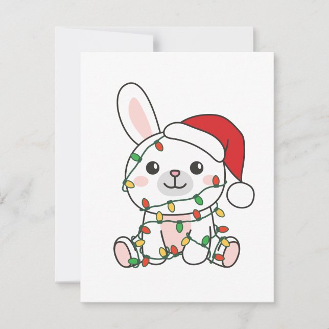 Bunny Christmas Winter Animals Holiday Bunnies Card (Front)