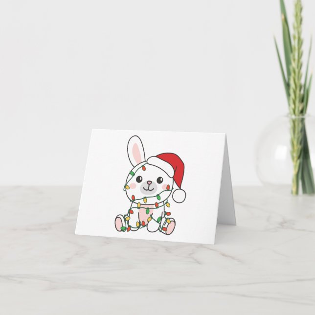 Bunny Christmas Winter Animals Holiday Bunnies Card (Front)