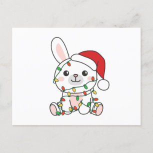 Bunny Christmas Winter Animals Holiday Bunnies Postcard