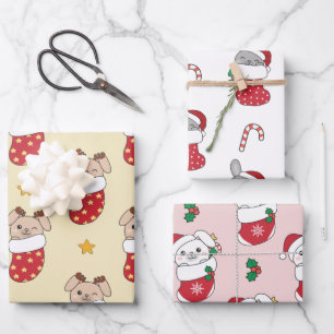 Bunny Christmas Winter Animals Holiday Bunnies Wrapping Paper Sheet