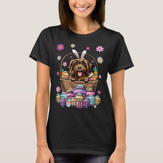 Bunny Cockapoo Dog Happy Easter Day Lover Egg Hunt T-Shirt (Front)