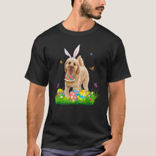 Bunny Cockapoo With Egg Basket Easter Hunting Egg T-Shirt