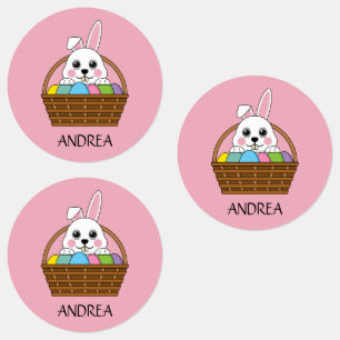 Bunny Colourful Easter EggHunt Basket   Personaliz