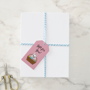 Bunny Colourful Easter EggHunt Basket   Personaliz Gift Tags