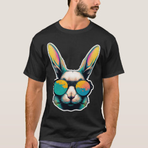 Bunny Colourful Face With Sunglasses for men boys T-Shirt